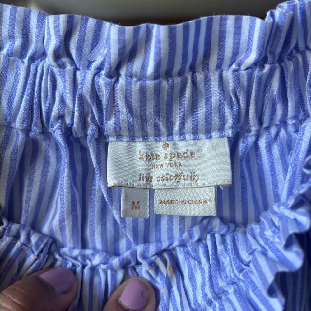 KATE SPADE | off the shoulder stripe top | size medium - Picture 5 of 5